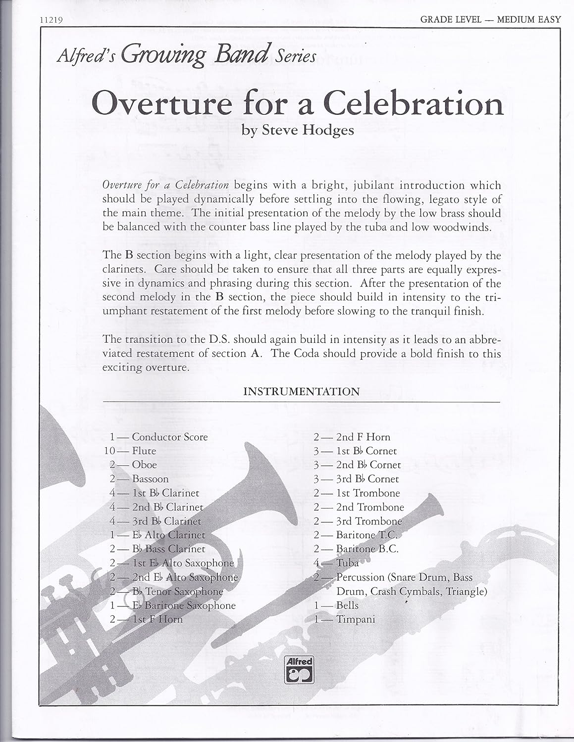 Overture for a Celebration by Steve Hodges. Concert Band - Sheet Music