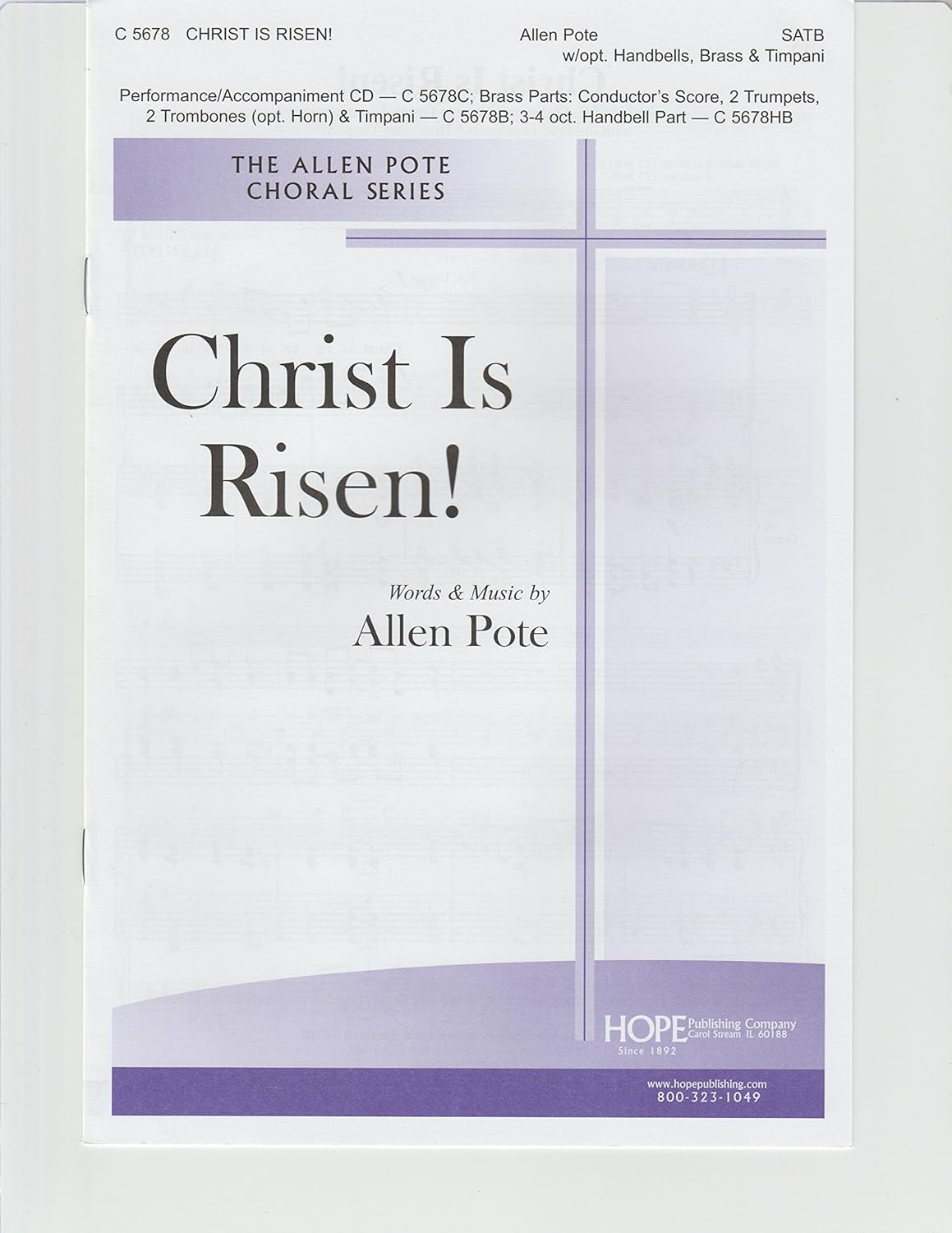 Christ Is Risen! By Allen Pote. For Satb Choir. Resurrection, Easter, Sacred. Octavo. [Paperback] Allen Pote