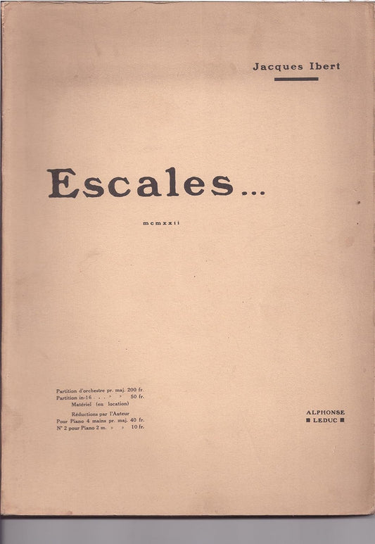 JACQUES IBERT: PORTS OF CALL - MCMXXII (ORCHESTRA) [Paperback] IBERT  JACQUES (COMP