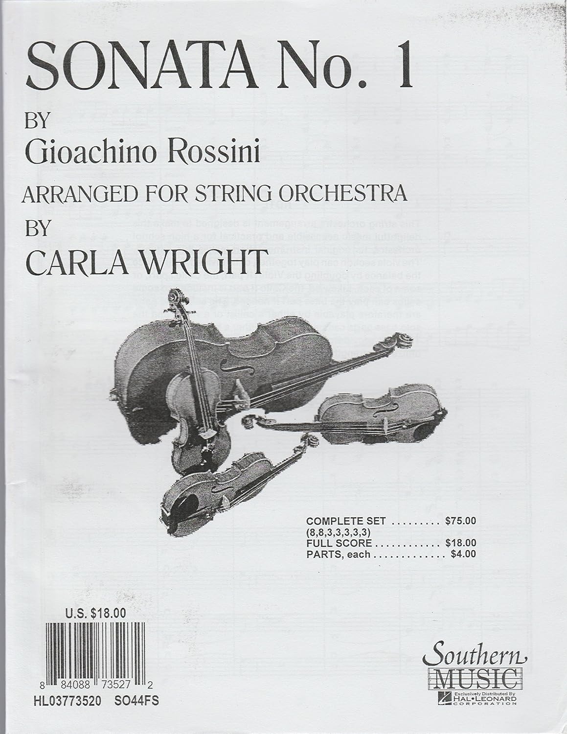 Sonata No. 1 (String Orchestra Music/string Orchestra). [Paperback] Gioachino Rossini