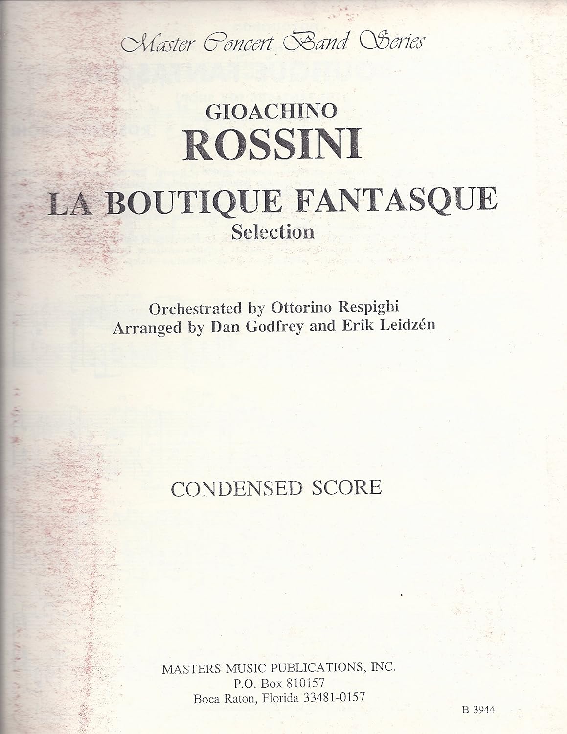 La Boutique Fantasque - Suite Composed By Gioachino Rossini. [Paperback] Gioachino Rossini