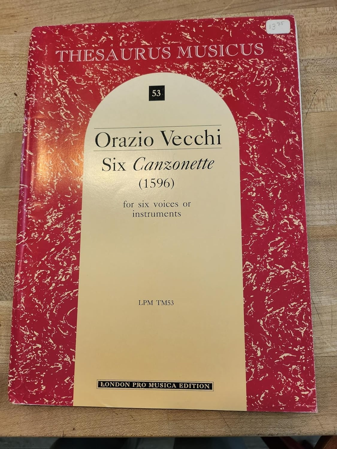 Six Canzonette (1596) - 6 scores [LP:LPMTM53] [Paperback] Orazio Vecchi