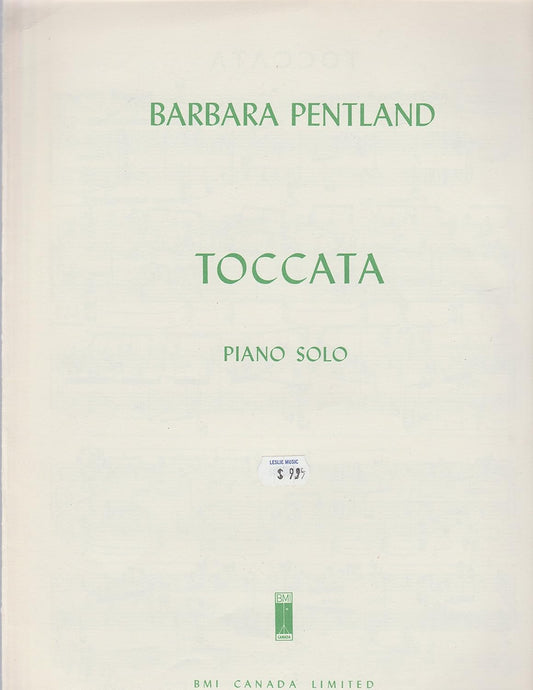 Toccata Composed By Barbara Pentland. For Piano Solo. [Paperback] Barbara Pentland