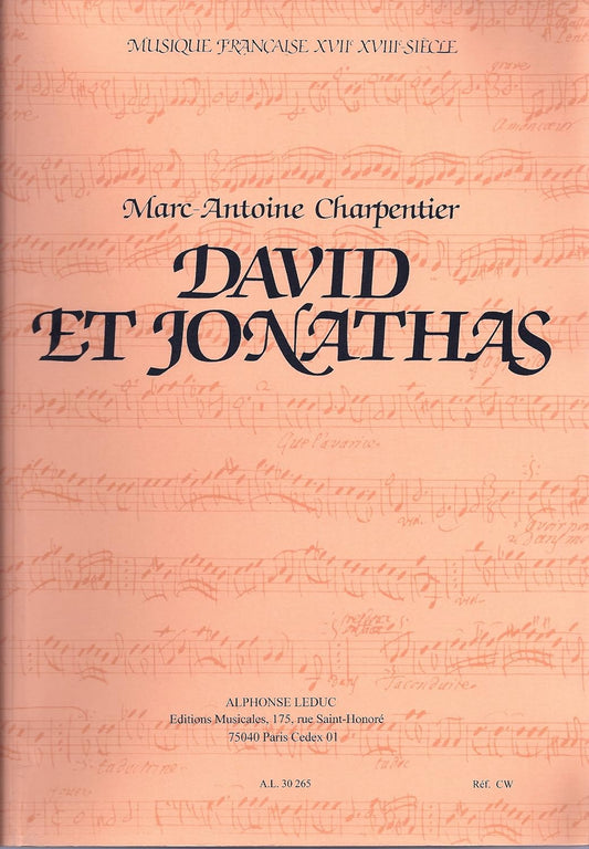 David Et Jonathas By Marc-antoine Charpentier (1645-1704). for Orchestra - Orchestral Score. [Paperback] Marc-Antoine Charpentier