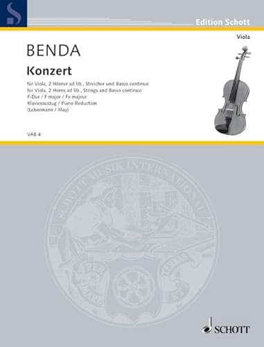 Concerto F Major (Fruher Georg Benda Zugeschrieben). Composed By Friedrich Wilhelm Heinrich Benda. Edited By Walter Lebermann. [paperback] Friedrich Wilhelm Heinrich Benda,Walter Lebermann. [Jan 01, 1775]