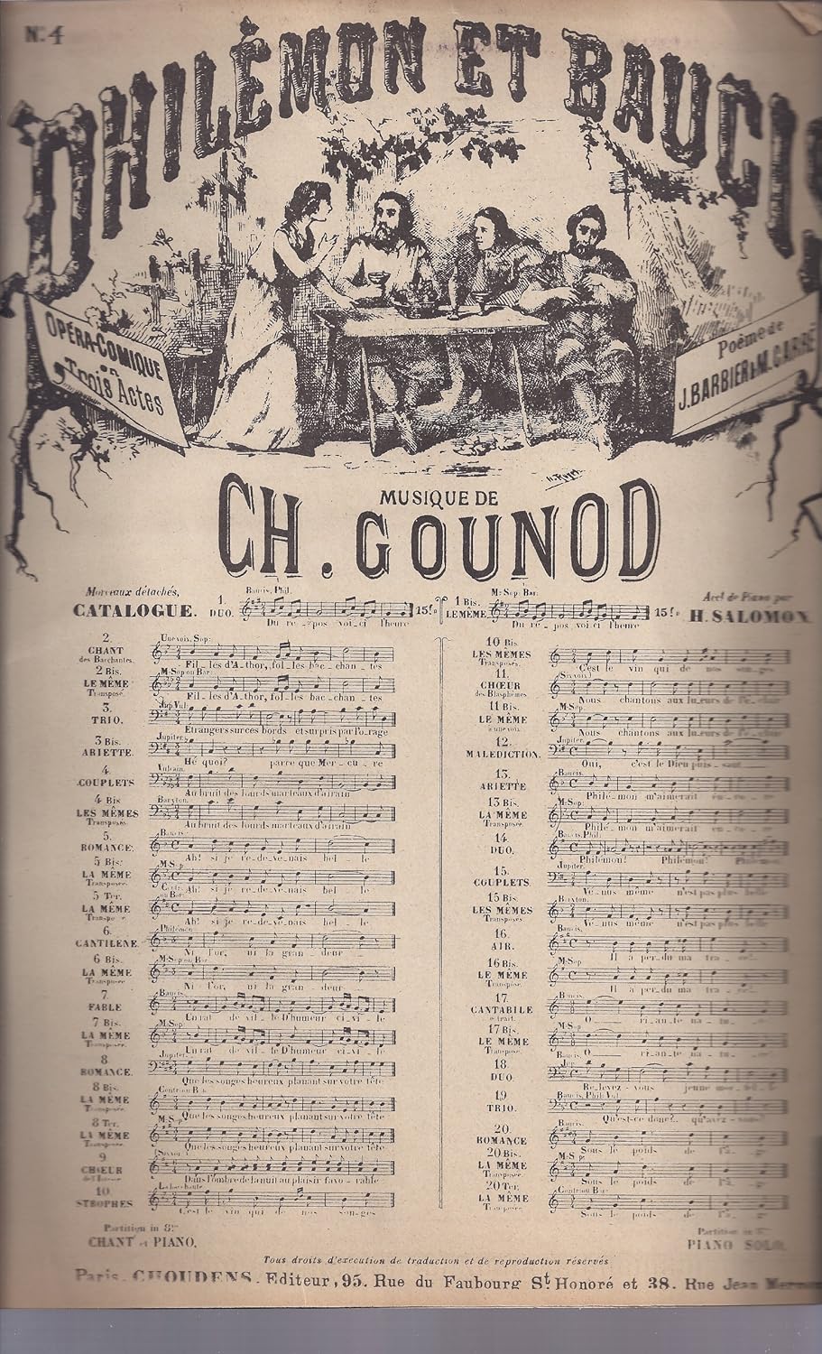 Philemon Et Baucis: Air N04 Au Bruit Des Lourds Marteaux Basse Et Pno By Charles Francois Gounod. For Bass and Piano. [Paperback] Charles Francois Gounod