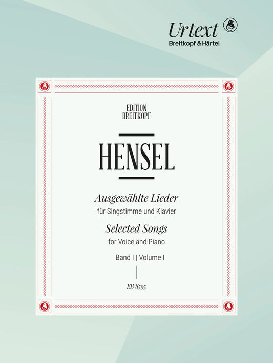Ausgewahlte Lieder, Band 1 By Fanny Hensel. Edited By Annette Maurer. For Voice, Piano. Paperback. Edition Breitkopf. Urtext Edition. 64 Pages. [Paperback] Fanny Hensel