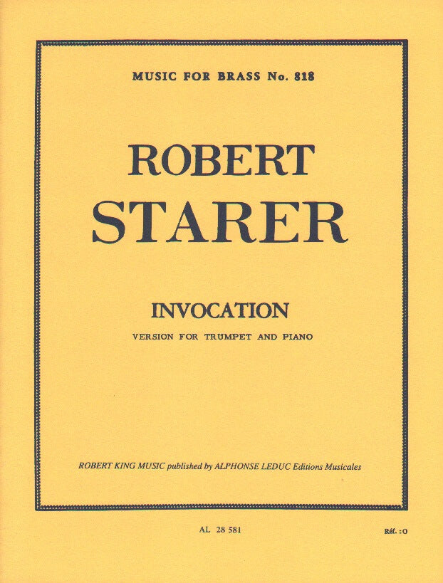 Invocation for Trumpet and Piano. Composer/Author:	Starer, Robert