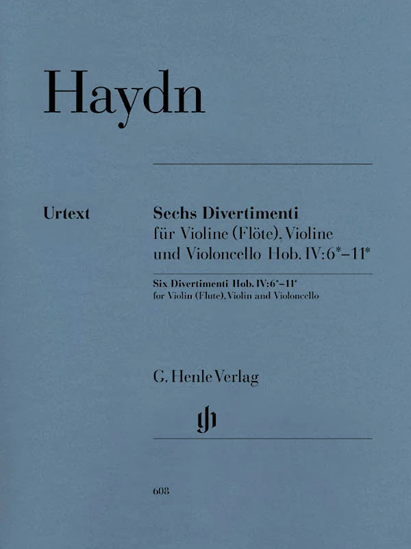 6 Divertimenti Hob.IV:6-11. String Trio. By Franz Joseph Haydn. Cello. Sheet Music