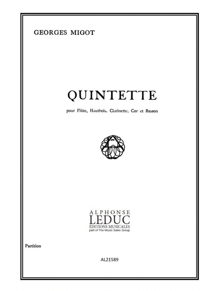 Quintette (quintet-wind) by Georges Migot Collection / Songbook - Sheet Music