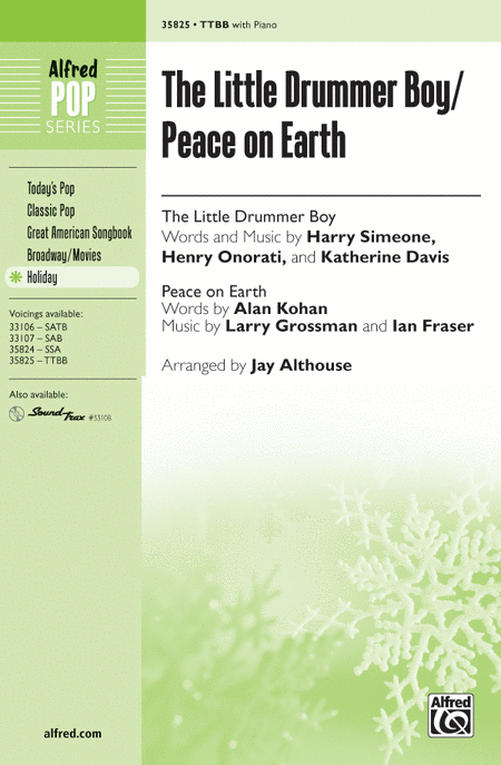 The Little Drummer Boy / Peace on Earth by Larry Grossman Men's Choir - Sheet Music