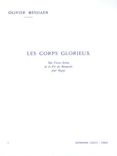 Corps Glorieux Volume 2. For Organ. [Paperback] Olivier Messiaen