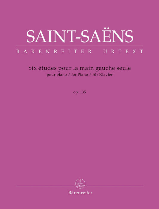 Six Études pour la main gauche seule for Piano, op. 135 R 54 by Camille Saint-Saens. Piano Solo - Sheet Music