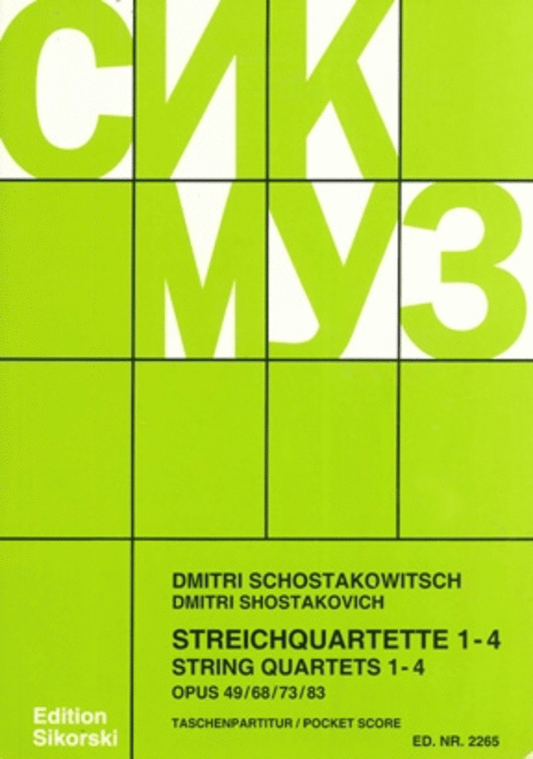 Shostakovich: String Quartets, Nos. 1–4 (Opp. 49, 68, 76, 83) (Study Score) [Sheet music] Dmitri Shostakovich