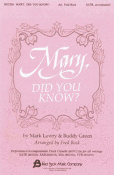 Mary, Did You Know? by Mark Lowry 4-Part - Sheet Music
