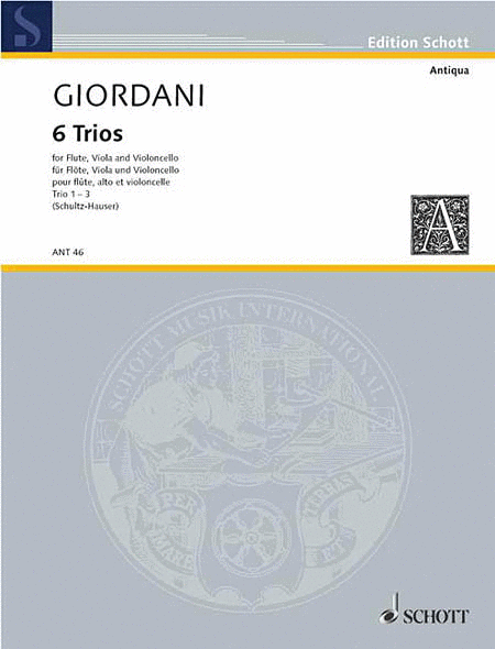 6 Trios Op. 12 – Volume 1 Trio 1-3 by Tommaso Giordani. Arranged by Karlheinz Schultz-Hauser. Flute - Sheet Music