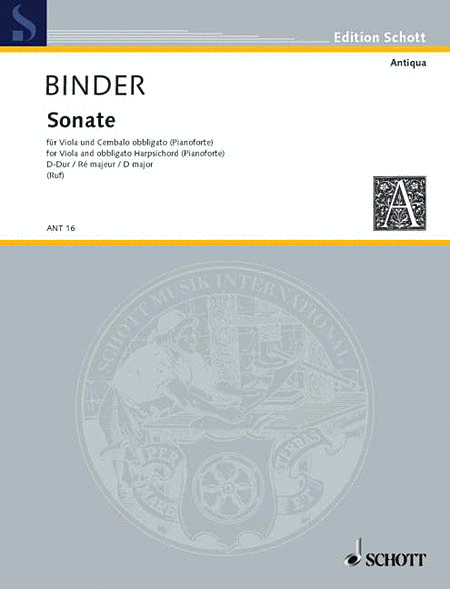 Viola Sonata D Major. Score and Parts. Cello - Sheet Music